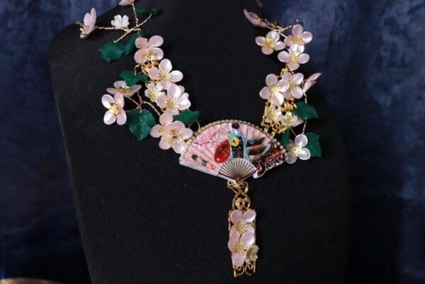 SOLD! 10088 Japanese Revival Sakura Blossom Massive Necklace - Image 2