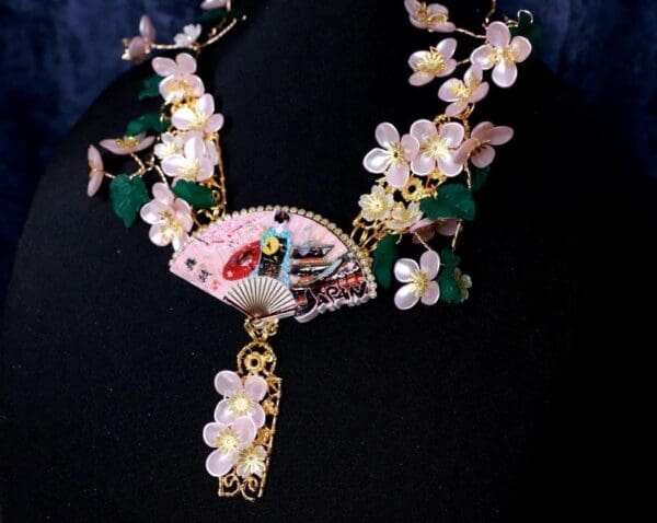 SOLD! 10088 Japanese Revival Sakura Blossom Massive Necklace - Image 3