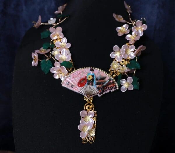 SOLD! 10088 Japanese Revival Sakura Blossom Massive Necklace - Image 4