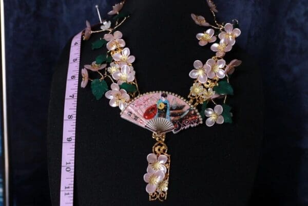 SOLD! 10088 Japanese Revival Sakura Blossom Massive Necklace - Image 5
