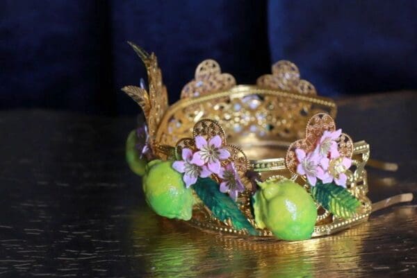 SOLD! 10093 Baroque 3D Effect Lemon Fruit Statement Headband - Image 3