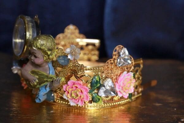 SOLD! 10096 Baroque 3D Effect Cherubs Angels Clock Headband - Image 3