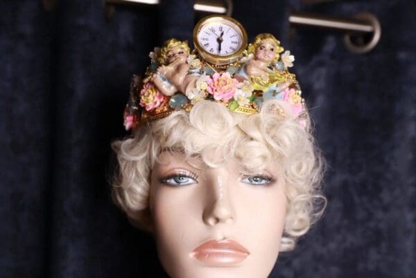 SOLD! 10096 Baroque 3D Effect Cherubs Angels Clock Headband - Image 5