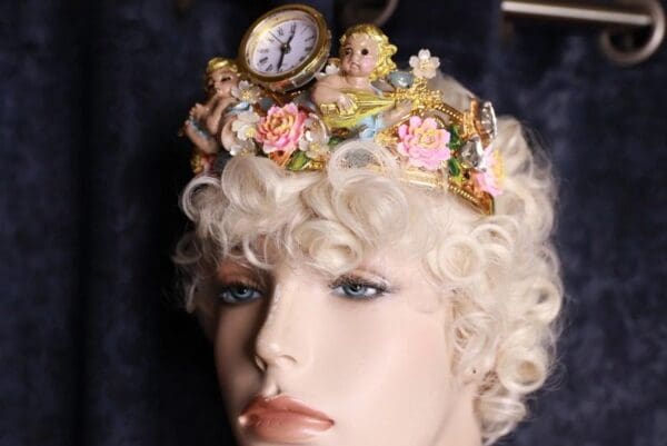 SOLD! 10096 Baroque 3D Effect Cherubs Angels Clock Headband - Image 6