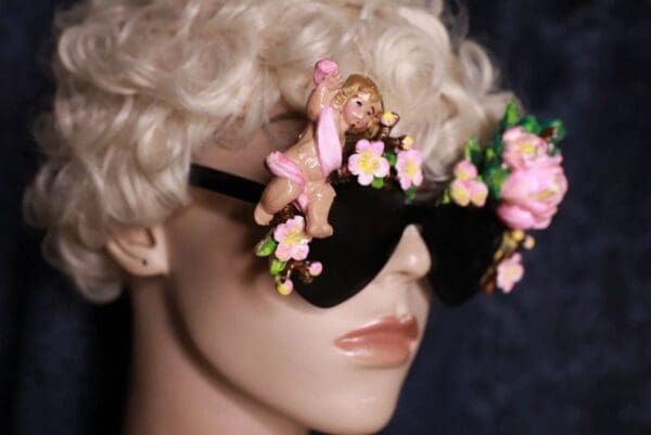 SOLD! 10108 Baroque Cherub Flower Embellished Sunglasses - Image 6