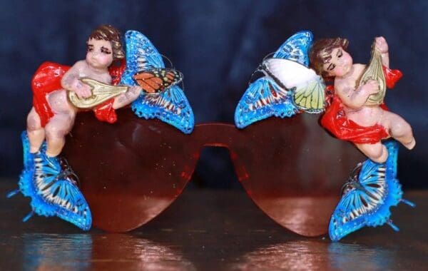 SOLD! 10109 Baroque Cherub Flower Embellished Sunglasses - Image 4