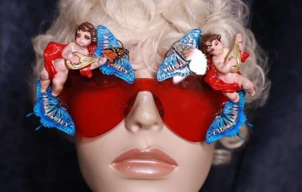 SOLD! 10109 Baroque Cherub Flower Embellished Sunglasses - Image 7