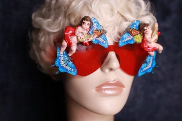 SOLD! 10109 Baroque Cherub Flower Embellished Sunglasses - Image 8