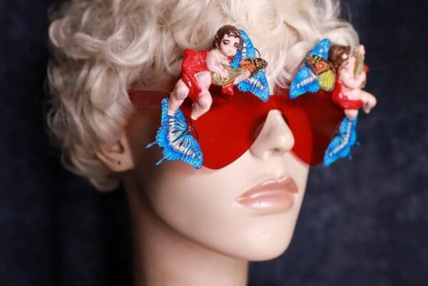 SOLD! 10109 Baroque Cherub Flower Embellished Sunglasses - Image 9