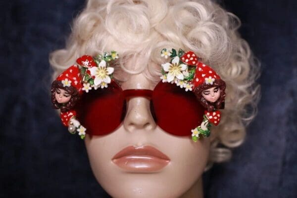 SOLD! 10111 Reshod cartoon Embellished Sunglasses