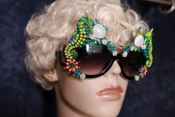 SOLD! 10117 Nautical Seahorse Embellished Sunglasses - Image 3