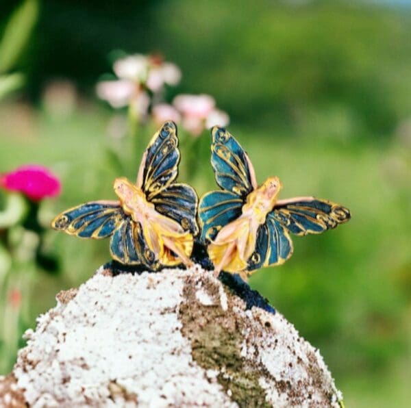 SOLD! 10146 Lady Butterfly Light Weight Massive Earrings
