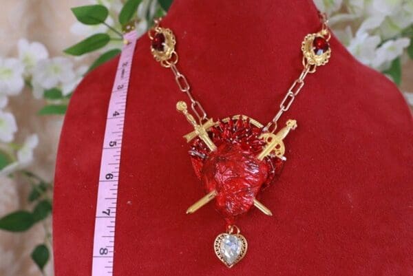 SOLD! 10163 Realistic Hearts Swords Necklace - Image 4
