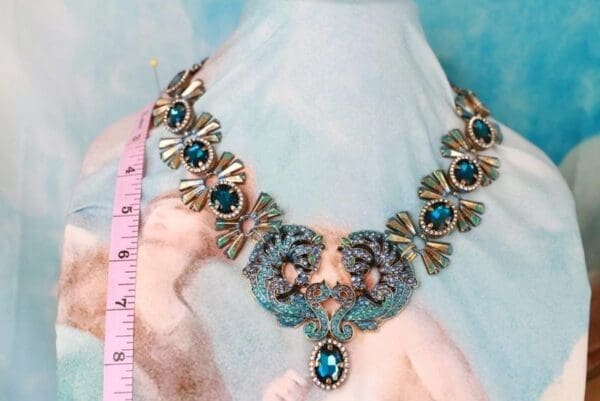 SOLD! 10172 Art Deco Horses Rhinestone Necklace - Image 2