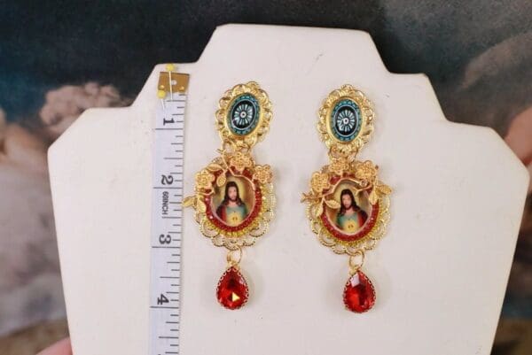 SOLD! 10180 Jesus Lord Religious Elegant Earrings Studs - Image 5