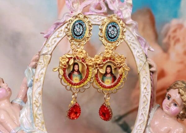 SOLD! 10180 Jesus Lord Religious Elegant Earrings Studs - Image 6