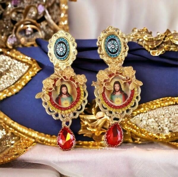 SOLD! 10180 Jesus Lord Religious Elegant Earrings Studs