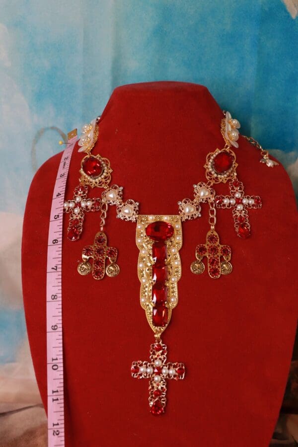 SOLD! 10195 Baroque Runway Alta Moda Crosses Necklace - Image 3