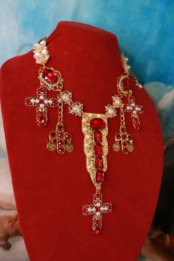 SOLD! 10195 Baroque Runway Alta Moda Crosses Necklace - Image 4