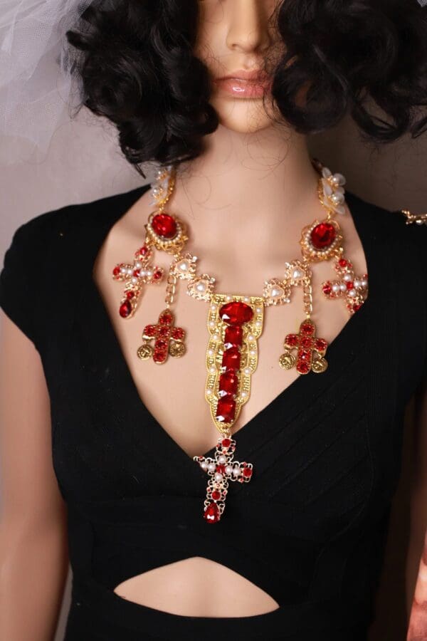 SOLD! 10195 Baroque Runway Alta Moda Crosses Necklace - Image 7
