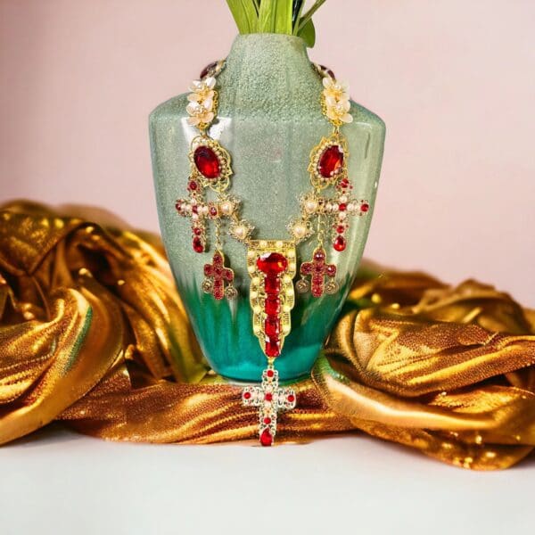 SOLD! 10195 Baroque Runway Alta Moda Crosses Necklace