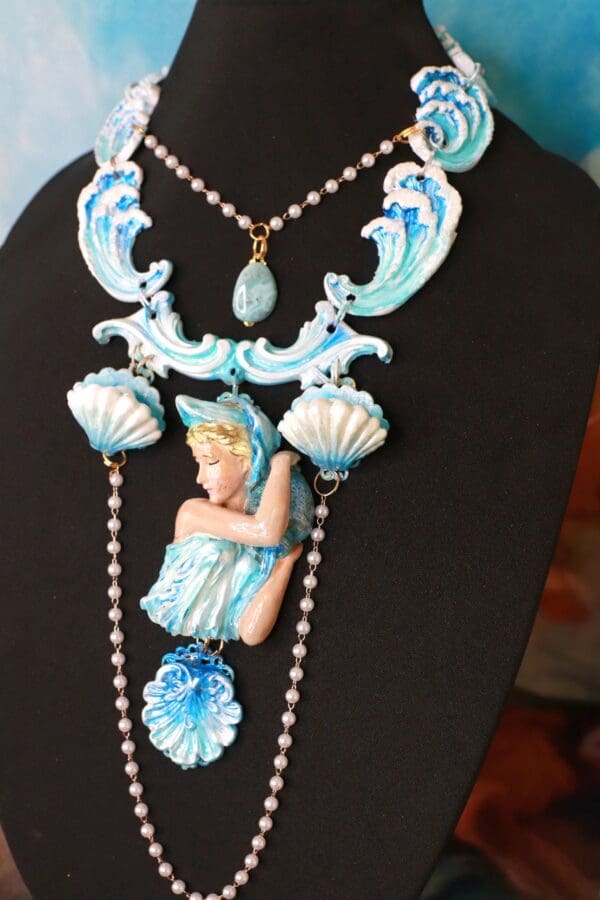 SOLD! 10197 Mermaid Virgo Nautical Massive Necklace - Image 7