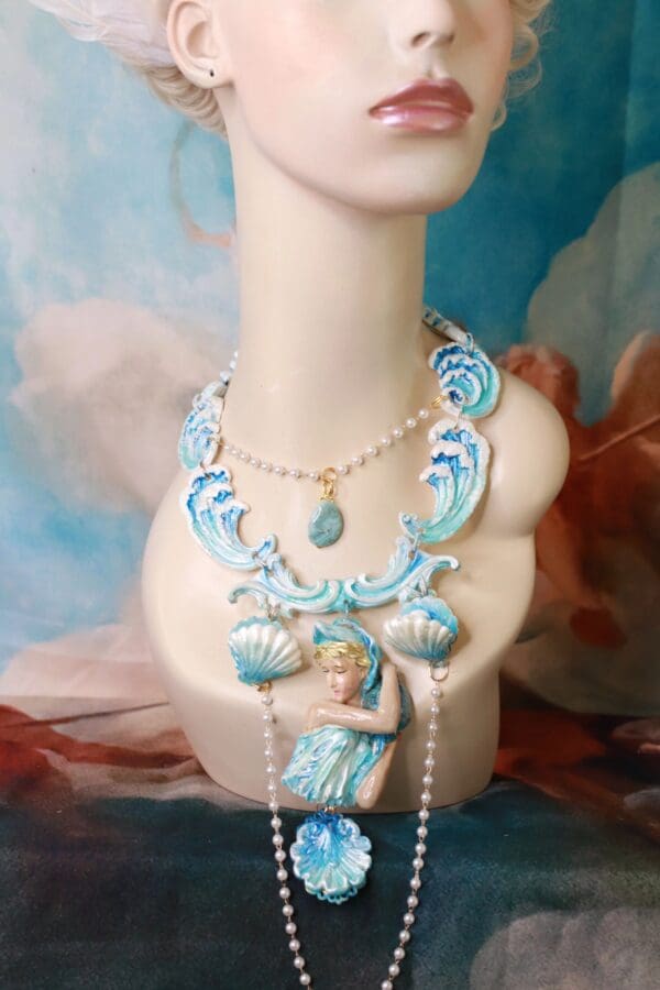 SOLD! 10197 Mermaid Virgo Nautical Massive Necklace - Image 8