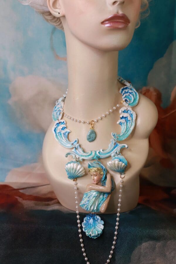 SOLD! 10197 Mermaid Virgo Nautical Massive Necklace - Image 9