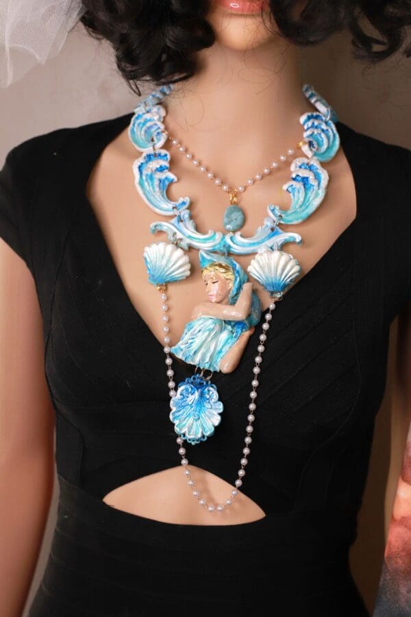 SOLD! 10197 Mermaid Virgo Nautical Massive Necklace - Image 10