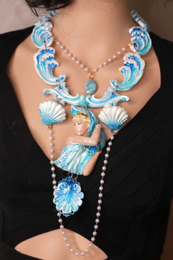 SOLD! 10197 Mermaid Virgo Nautical Massive Necklace - Image 4