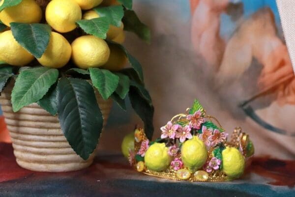 SOLD! 10200 Vivid Sicilian Lemon Baroque Headband Crown