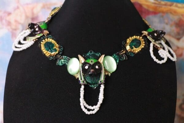 SOLD! 10205 Egyptian Revival Anubis Necklace - Image 7