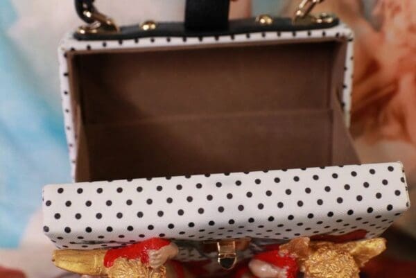 SOLD! 10208 Baroque Boutique Style Cherubs Polka Dot Embellished Handbag - Image 7