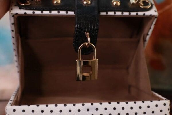 SOLD! 10208 Baroque Boutique Style Cherubs Polka Dot Embellished Handbag - Image 8