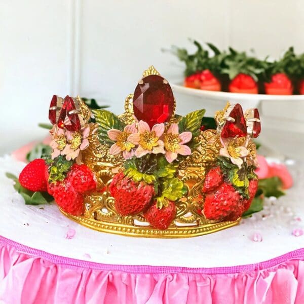 SOLD! 10218 Vivid Strawberries Baroque Headband Crown