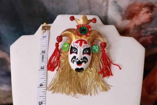 SOLD! 10222 Opera Chinese Mask Brooch Pin - Image 2