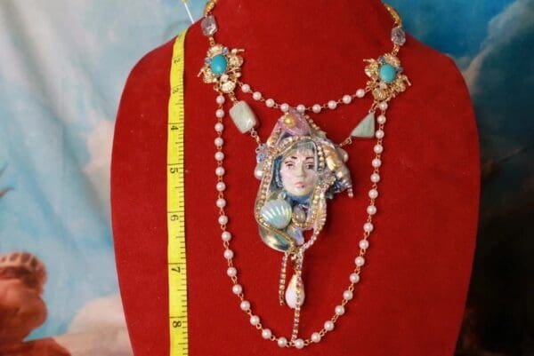 SOLD! 10254 Nautical Mermaid 3D Effect Hand-painted Necklace - Image 5