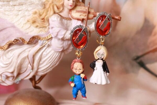 SOLD! 10283 Halloween Chucky Couple Studs Earrings