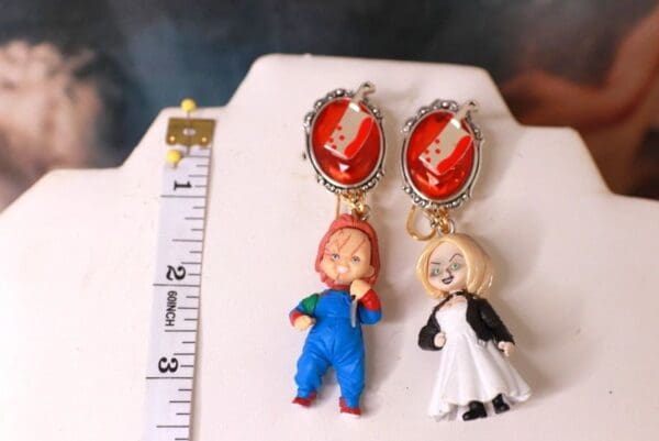 SOLD! 10283 Halloween Chucky Couple Studs Earrings - Image 5