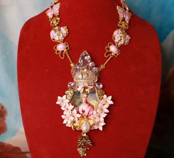 SOLD! 10313 Victorian Pink Marie Antoinette Necklace - Image 2
