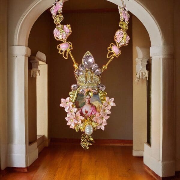 SOLD! 10313 Victorian Pink Marie Antoinette Necklace