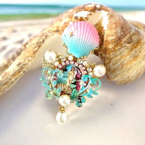 SOLD! 9701 Birth Of Venus Rhinestone Studs Earrings - Image 2