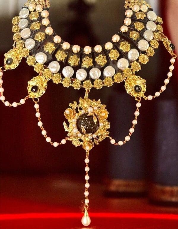 SOLD! 10321 Baroque Royal Collar Black Necklace - Image 2