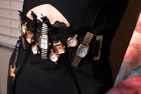 SOLD! 10351 Art Jewelry Watch ME Embellished Waist Gold Belt Size S, L, M - Image 9