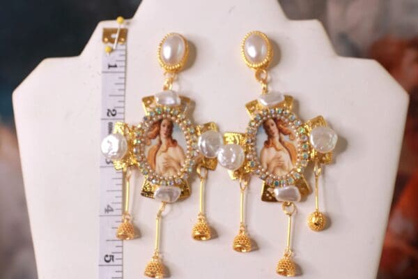SOLD! 10368 Birth Of Venus Rhinestone Studs Earrings - Image 6