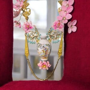 SOLD! 150 Asian Tribute Sakura Vase Necklace