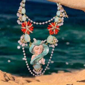 154 Nautical Mermaid Coral Reef Necklace
