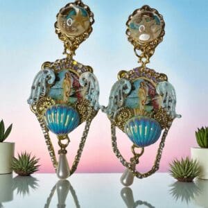 SOLD! 164 Birth Of Venus Massive Light Weight Earrings