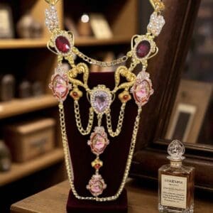 SOLD! 189 Victorian Style Ballerinas Cameos Long Necklace