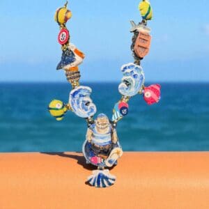SOLD! 184 Vacation Cartoonish Fishman Fish Nautical Necklace
